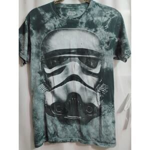 Star Wars Stormtrooper Helmet Tie Dye Graphic Tee Shirt Green Black Mens Size...